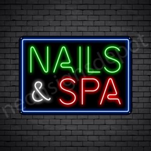 Nails & Spa Neon Sign - Black