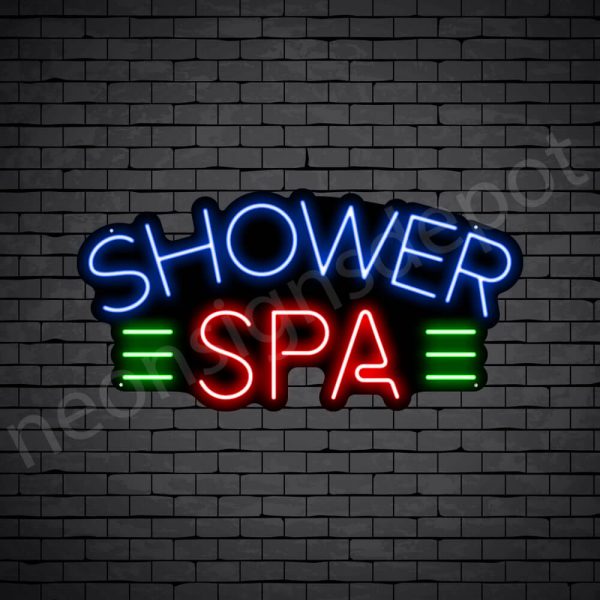 Shower Spa Neon Sign - Black
