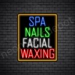 Spa Nails Facial Waxing Neon Sign - Black