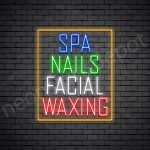 Spa Nails Facial Waxing Neon Sign - Transparent