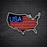 USA Map Flag Neon - Black