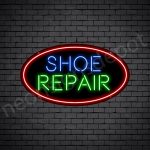 Shoe Repair Circle Neon Sign - Black