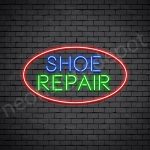 Shoe Repair Circle Neon Sign - Transparent