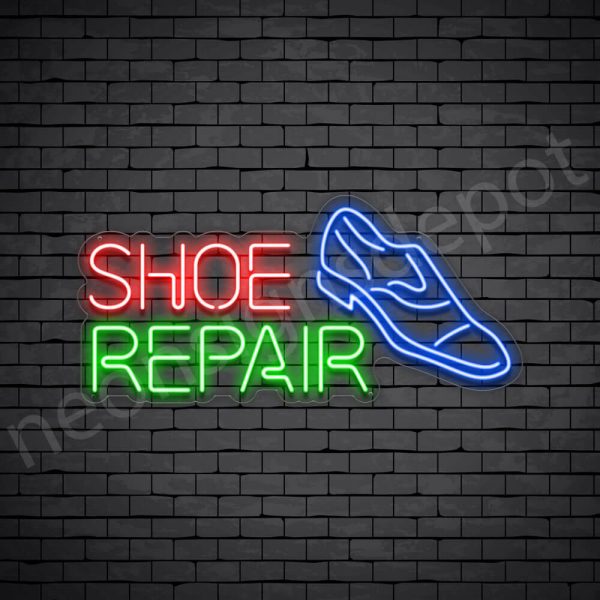 Shoe Repair Neon Sign - Transparent