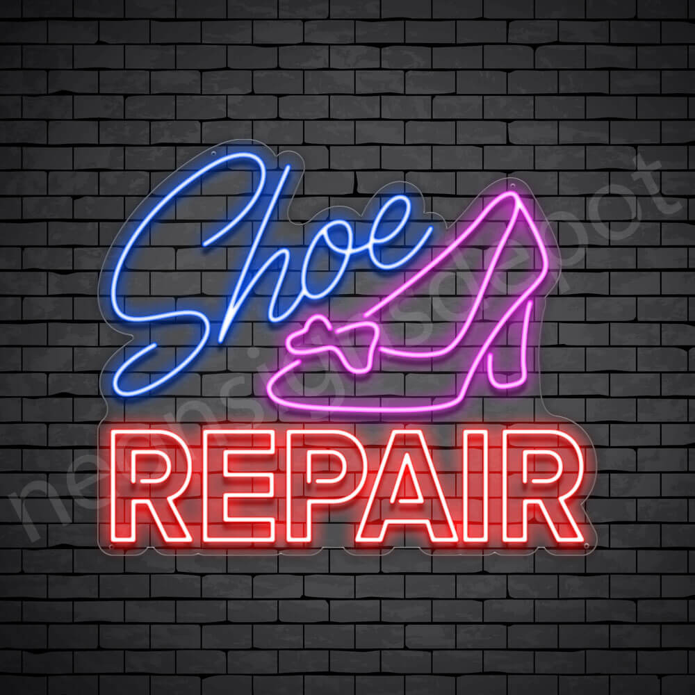Shoe Repair OL Neon Sign - Transparent