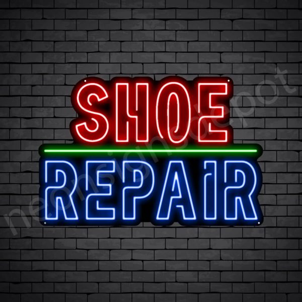 Shoe Repair Outlined Neon Sign - Black