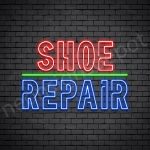 Shoe Repair Outlined Neon Sign - Transparent