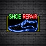 Shoe Repair Rectangle Neon Sign - Black
