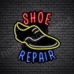 Shoe Repair Round Neon Sign - Black