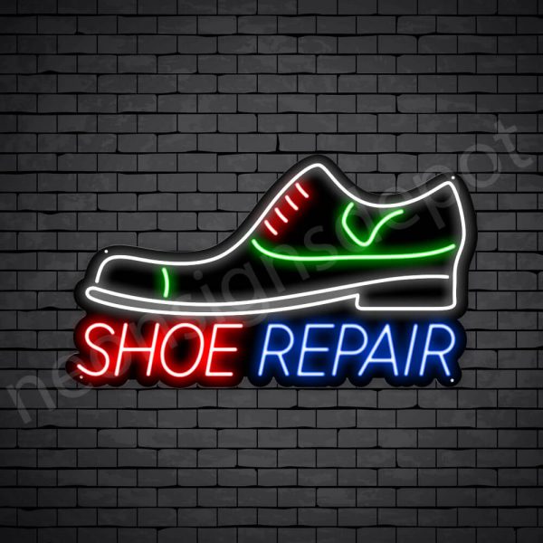 Shoe Repair Shop Neon Sign - Black