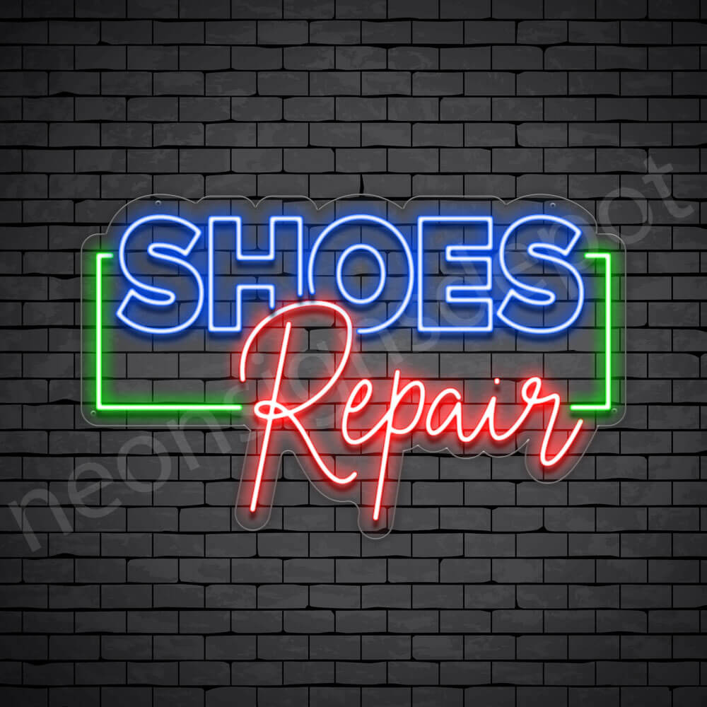 Shoes OL Repair Neon Sign - Transparent