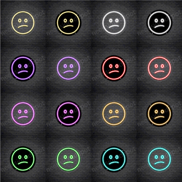 Confused Emoji Neon Sign