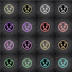 Fearful Emoji Neon Sign
