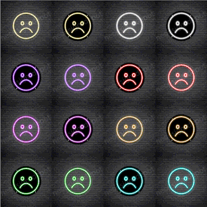 Frowning face Emoji Neon Sign
