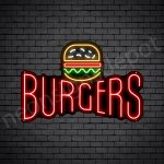 Burgers V8 Neon Sign