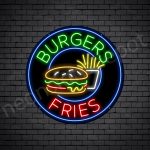 Burgers fries Neon Sign