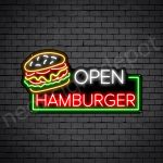 Open Hamburger Neon Sign