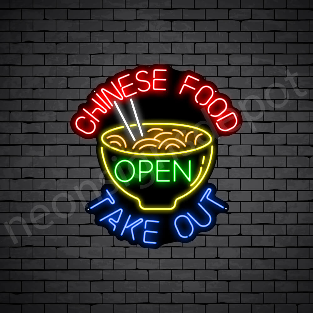 Chinese Food Open Take Out V2 Neon Sign