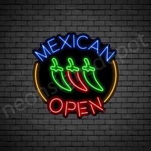 Mexican Food Open V2 Neon Sign