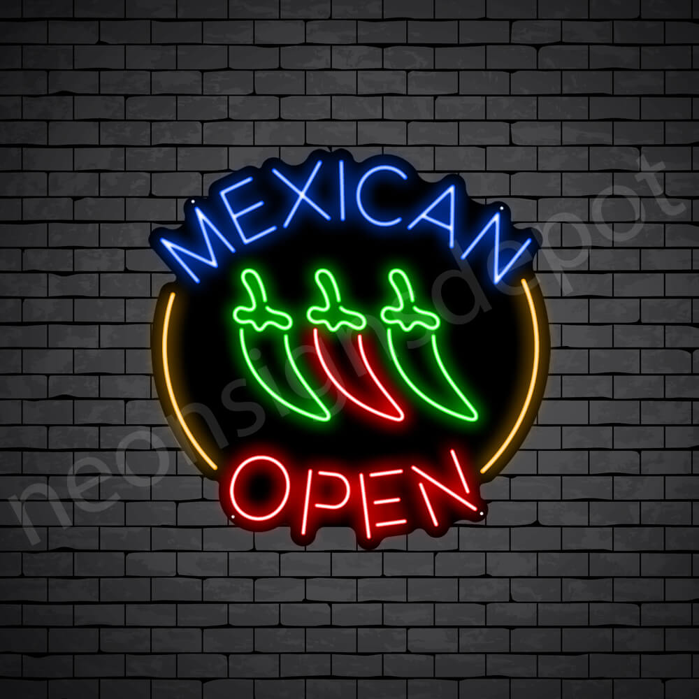 110017 OPEN Mexican Hat Restaurant Cafe Chili Display LED Light Sign 