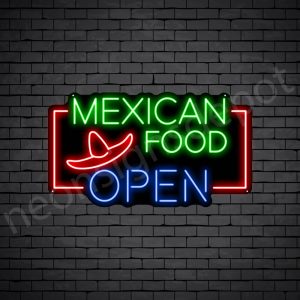 Mexico Food Open Neon Sign