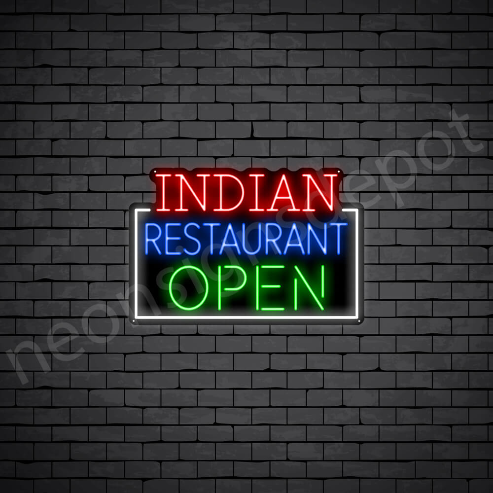 Indian Restaurant Open Neon Sign