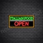 Italian Food Open Neon Sign