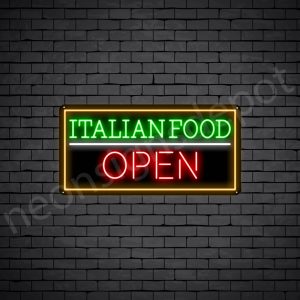 Italian Food Open Neon Sign