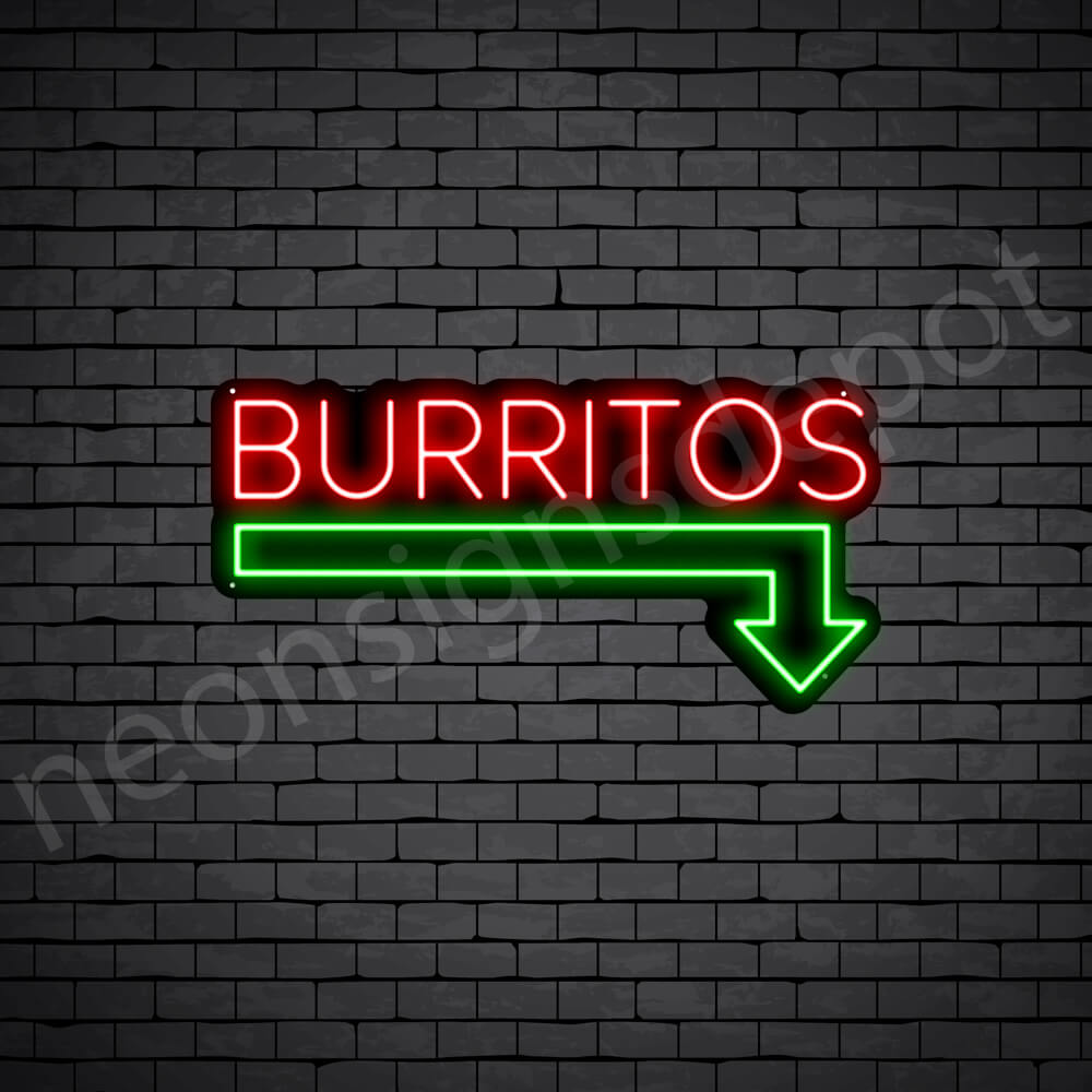 Burritos V10 Neon Sign