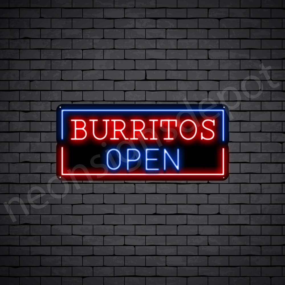 Open Burritos V3 Neon Sign