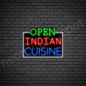 Open Indian Cuisine Neon Sign