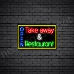 Open Take Away & Restaurant Neon Sign
