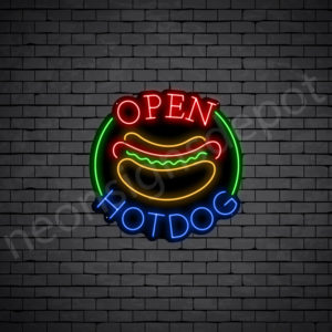 Open Hotdog Neon Sign