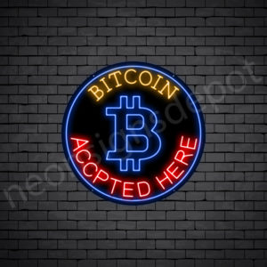 Bitcoin Accepted Here V2 Neon Sign