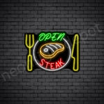 Open Steak V2 Neon Sign