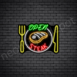 Open Steak V2 Neon Sign